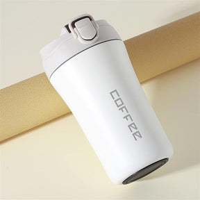 New  Coffee Thermos with Dual Drink Sip and Straw