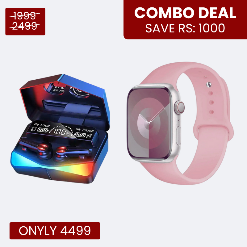 T20 Ultra 4 in 1 Smartwatch + M28 Gaming Earbuds - Free Cash on Delivery