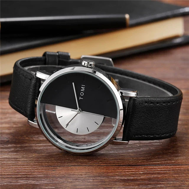 TOMI T-080 Watch Half Transparent Leather Strap