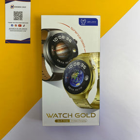 WATCH GOLD Smart Watch – Premium Round Dial with Spherical Glass & Wireless Charging