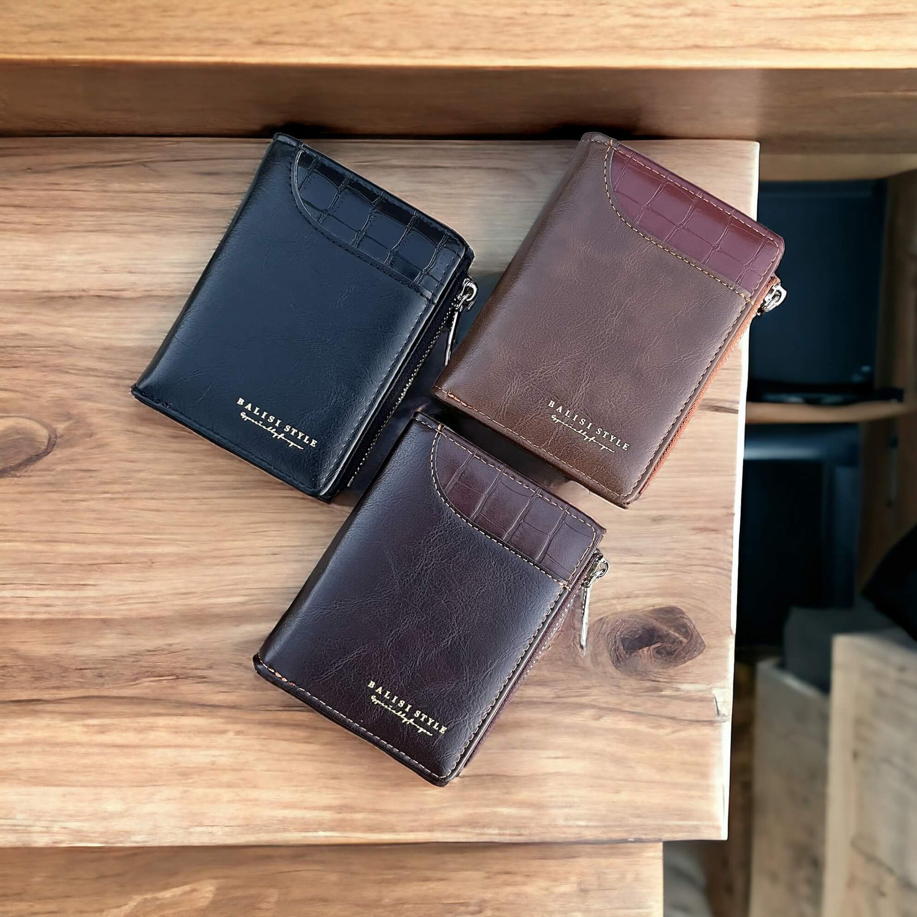 New Balisi Short Zipper Leather Wallet