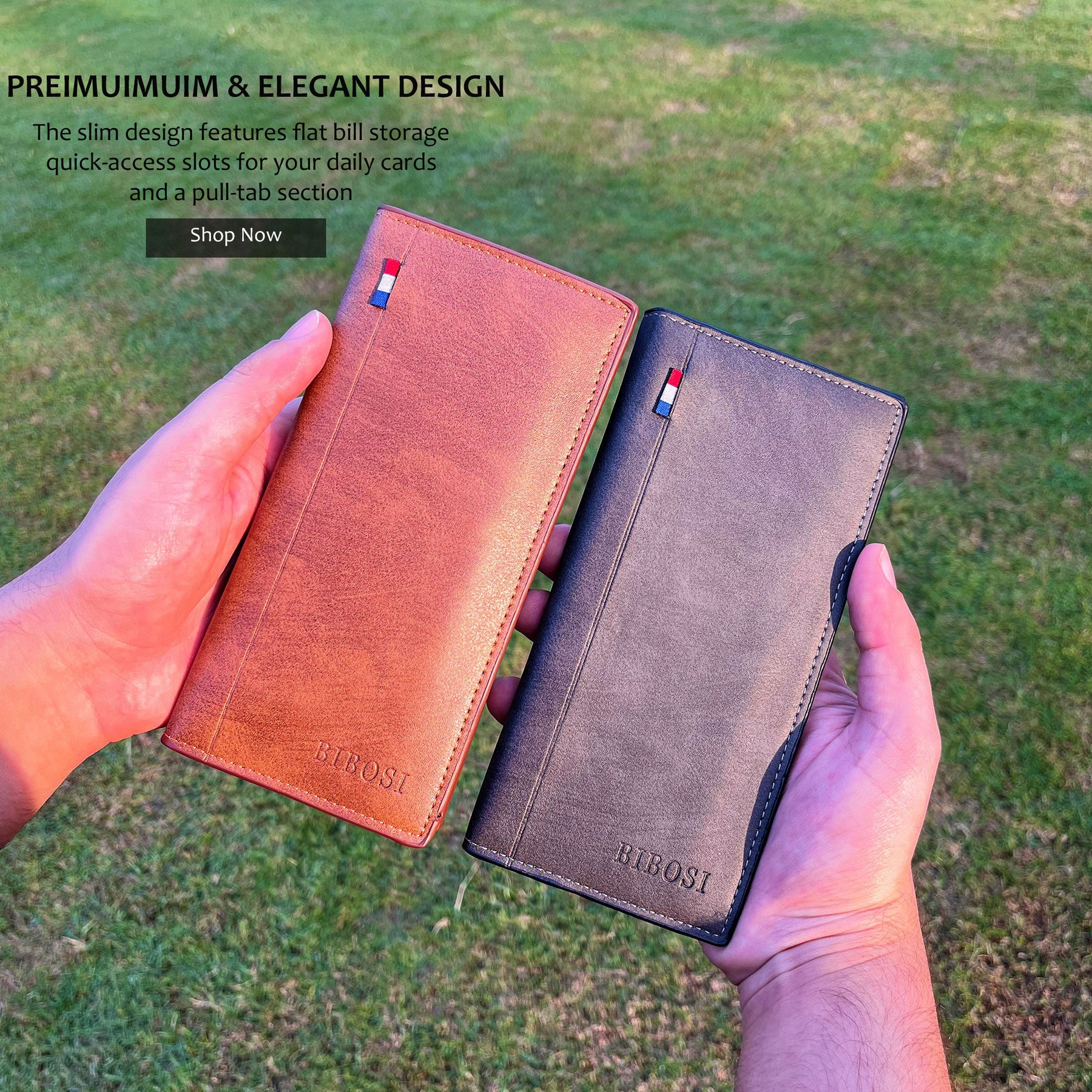 Bibosi Branded Imported Leather Wallet (Buy 1 Get 1 Free)