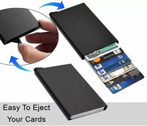 Rfid smart wallet anti theft aluminum pop up travel card holder