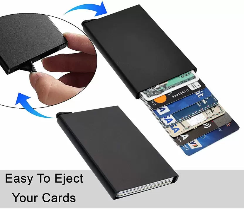 Rfid smart wallet anti theft aluminum pop up travel card holder