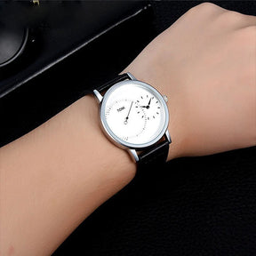 Tomi Dual Time Men Luxury Leather Strap Watch